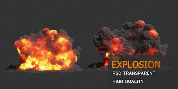 PSD Élément d'effet d'explosion de feu png design premium psd