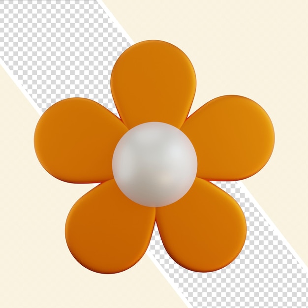 Élément de fleur d'oranger isolé Illustration de rendu 3D