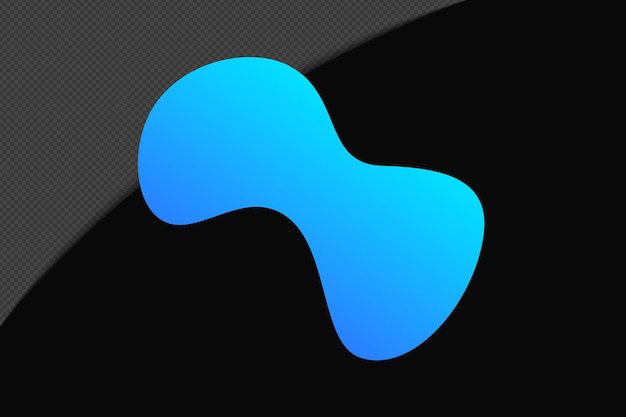 Élément de gradient de forme abstraite avec modèle de couleur bleue psd png design
