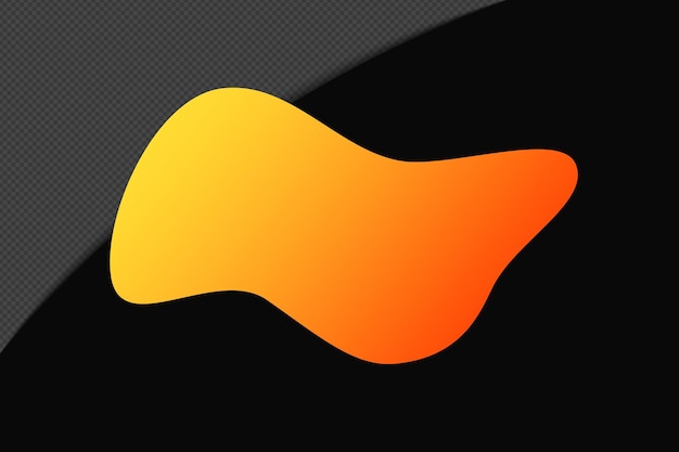 Élément de gradient de forme abstraite avec modèle de couleur jaune-orange Psd Png Design
