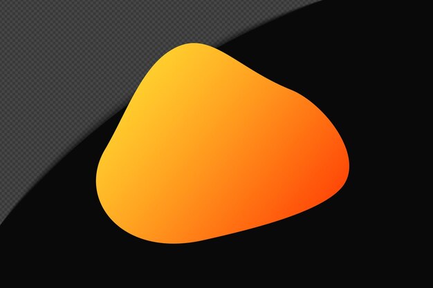 Élément de gradient de forme abstraite avec modèle de couleur jaune-orange Psd Png Design