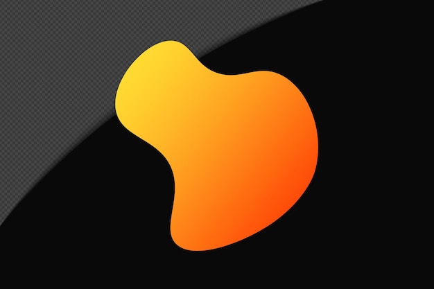 Élément de gradient de forme abstraite avec modèle de couleur jaune-orange Psd Png Design