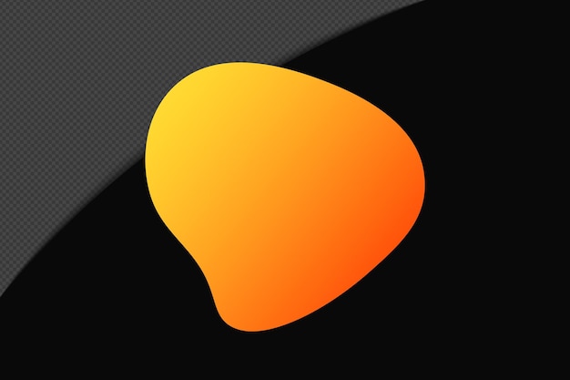 Élément de gradient de forme abstraite avec modèle de couleur jaune-orange Psd Png Design