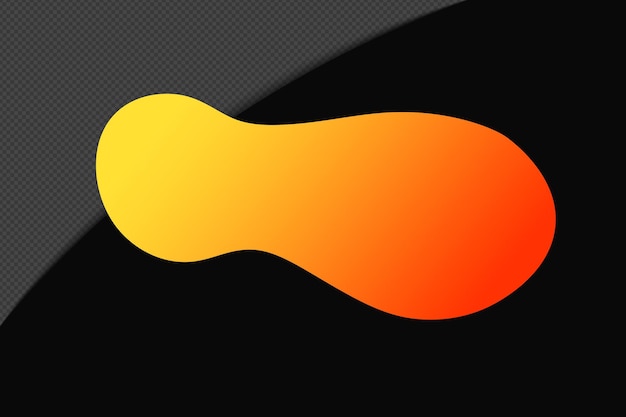 Élément de gradient de forme abstraite avec modèle de couleur jaune-orange Psd Png Design