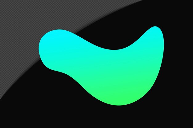 Élément de gradient de forme abstraite avec modèle de couleur vert bleu Psd Png Design