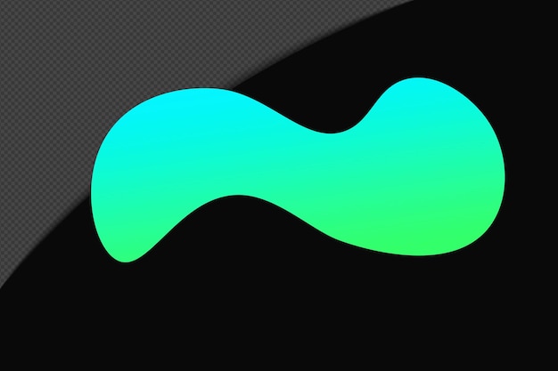 Élément de gradient de forme abstraite avec modèle de couleur vert bleu Psd Png Design