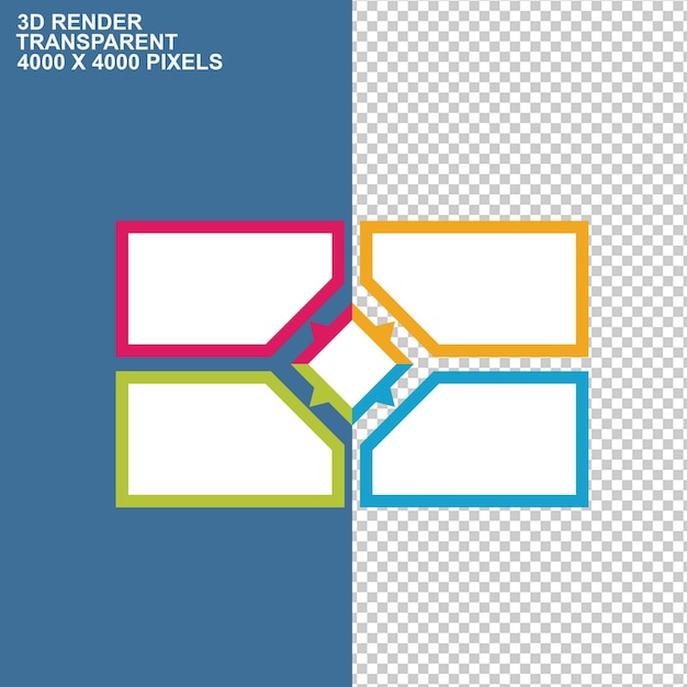 PSD Élément graphique ppt élément quatre assorti papiers de couleur produits chimiques élément ruban pngpsd