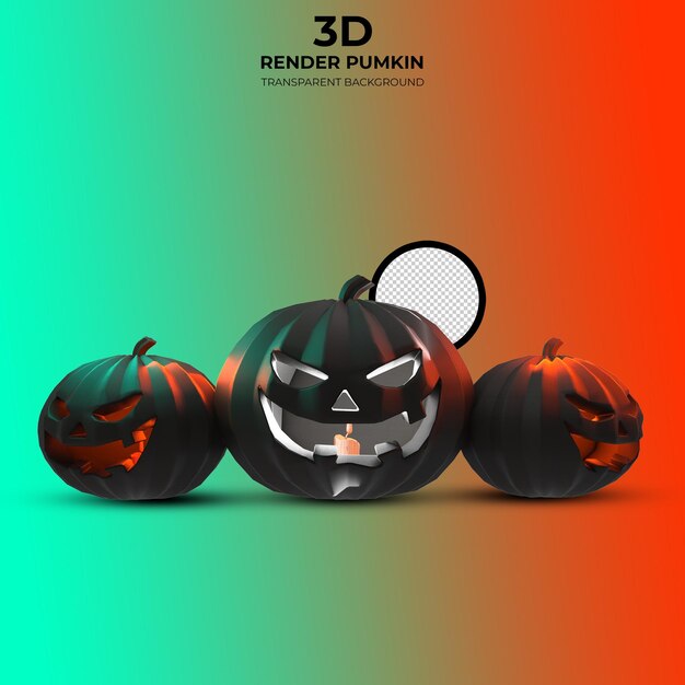 Élément D'halloween De Citrouille De Rendu 3d