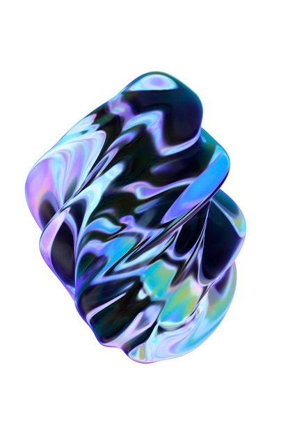 PSD Élément holographique en verre ondulé liquide abstrait