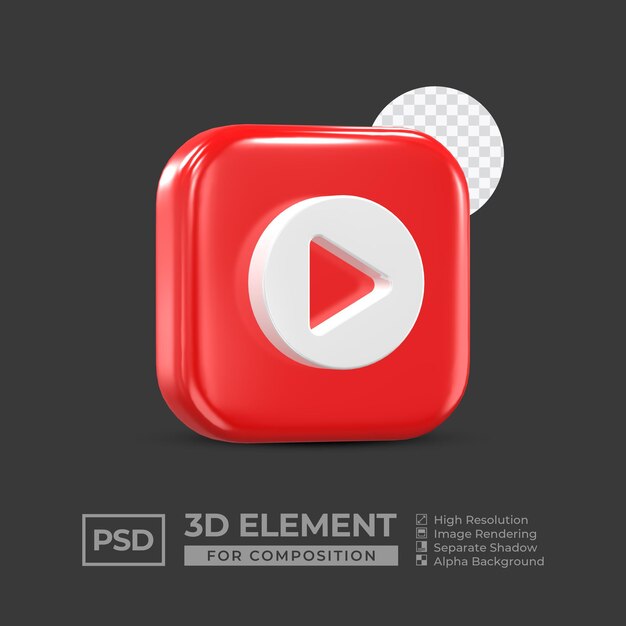Élément d'icône 3d médias sociaux pour la composition psd premium