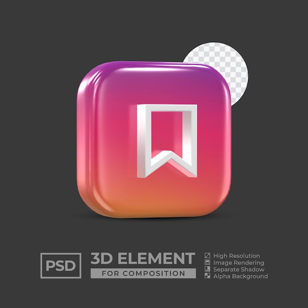 Élément D'icône 3d Médias Sociaux Pour La Composition Psd Premium