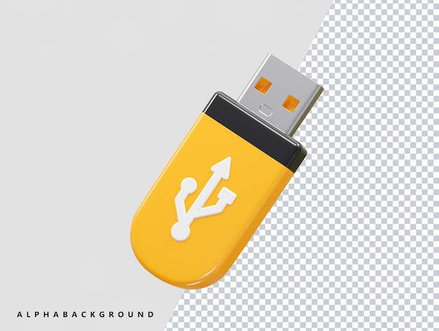 Élément d'illustration de rendu 3D de l'icône de la clé USB Pendrive