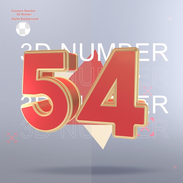 Élément de numéro rouge 3d créatif pour la conception