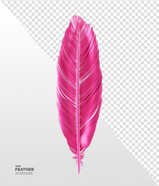 Élément de plume rose réaliste 3d