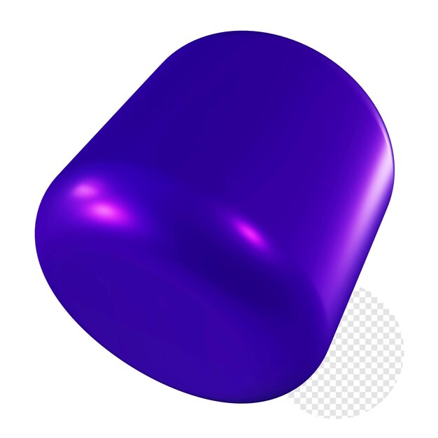 Élément Png Cyclinder Violet Mat Dégradé 3d