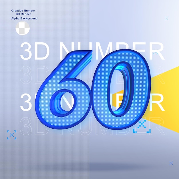 Élément de sport créatif 3d number60 pour la conception