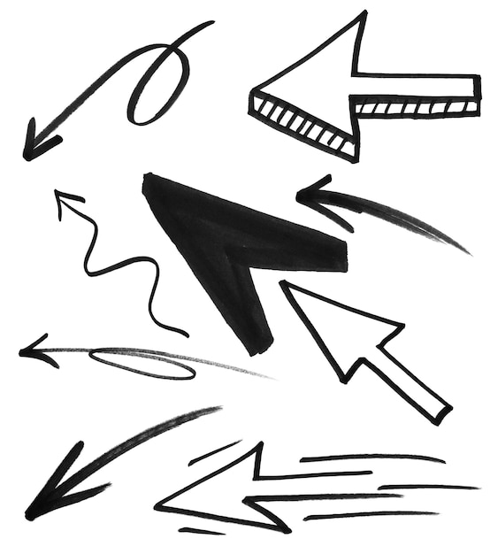 elementi a freccia disegnati a mano