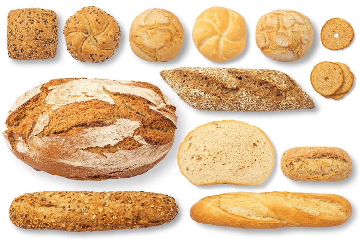 PSD elementi alimentari al pane al forno png file cutout