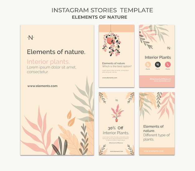 Elementi della natura storie di social media