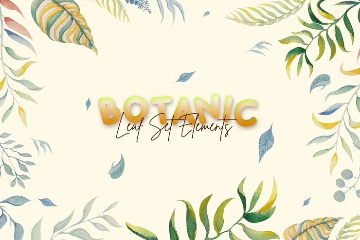 PSD elementi di acquerello botanico