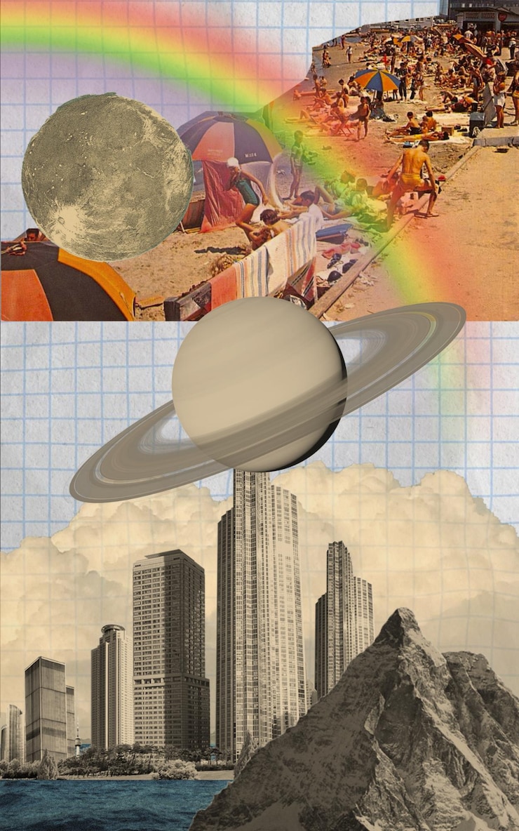 PSD elementi di collage psd pop art vintage