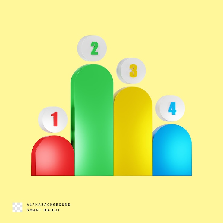 PSD elementi infografici del grafico di persone render illustrazione 3d