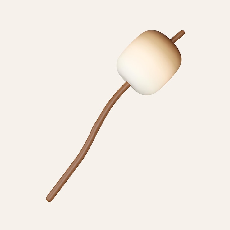 PSD elementi marshmallow 3d per il campeggio escursioni campeggio estivo viaggio icona di viaggio isolata su sfondo bianco illustrazione di rendering 3d percorso di ritaglio