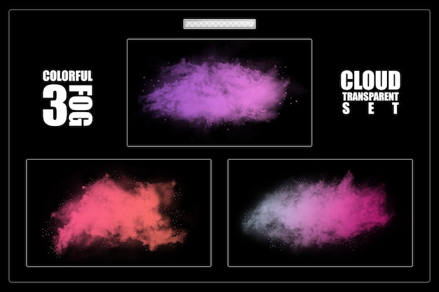 Elementi meteorologici del cielo nebbioso realistico delle nuvole colorate