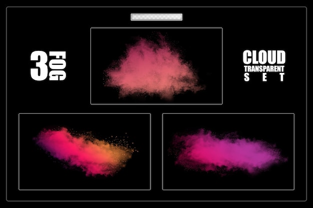 Elementi meteorologici del cielo nebbioso realistico delle nuvole colorate
