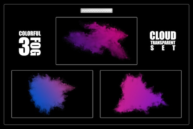 Elementi meteorologici del cielo nebbioso realistico delle nuvole colorate