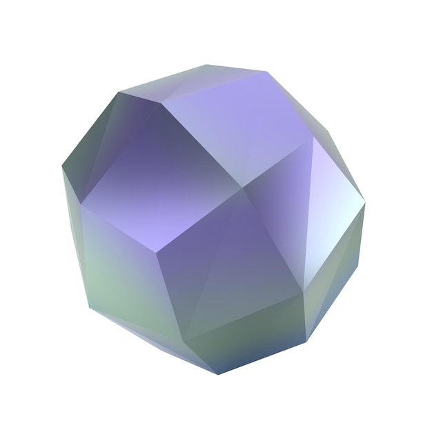 Elemento 3d astratto poligono sfera metallica forma geometrica realistico gradiente lucido modello di lusso