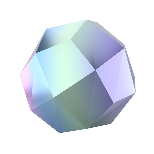 Elemento 3d astratto poligono sfera metallica forma geometrica realistico gradiente lucido modello di lusso