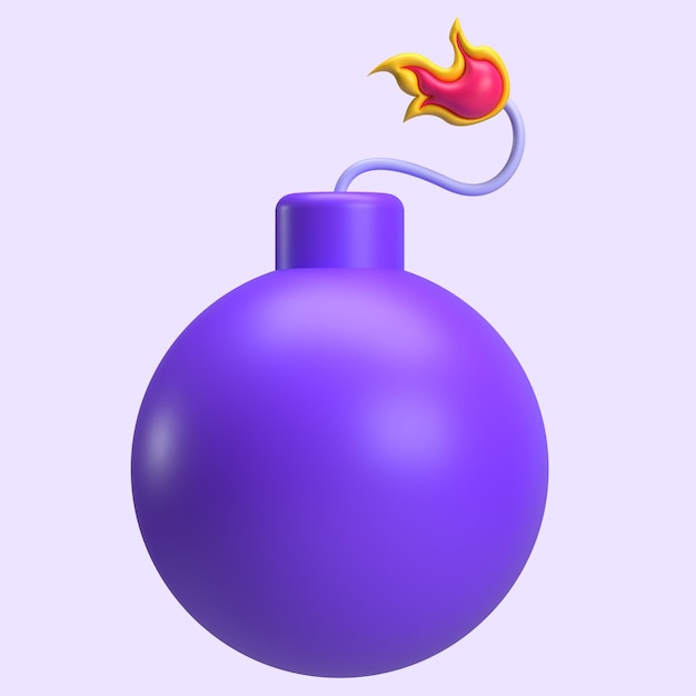 Elemento 3D de la bomba púrpura
