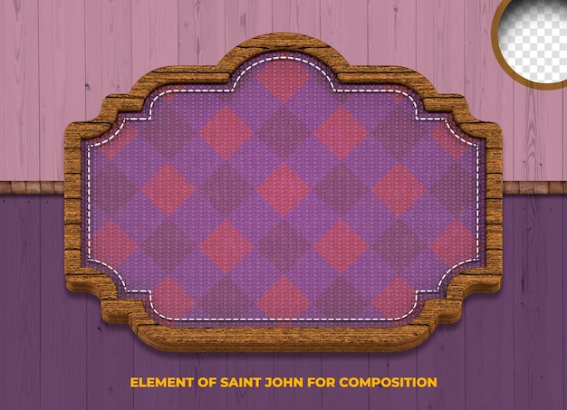 elemento 3d com textura de madeira para promoções e descontos para junho e festa junina de são joão no braz