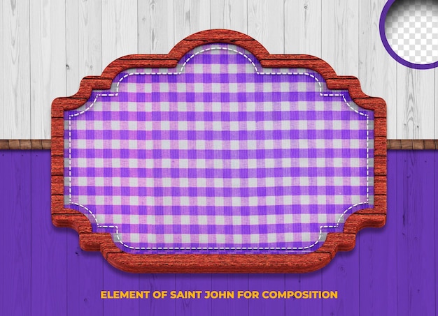 elemento 3d com textura de madeira para promoções e descontos para junho e festa junina de são joão no braz
