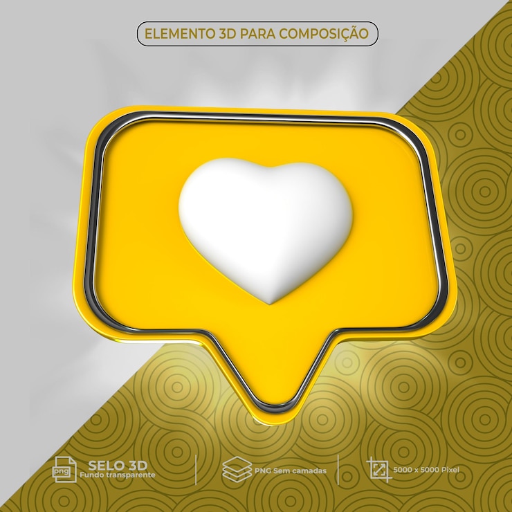 PSD elemento 3d para composicao elemento de composición indicador de conversa balao de conversa