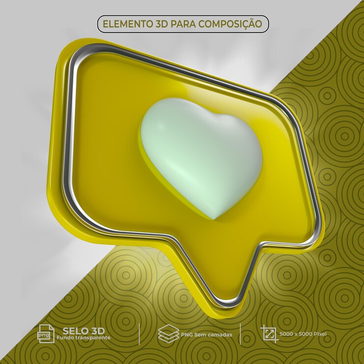 PSD elemento 3d para composicao elemento de composición indicador de conversa balao de conversa