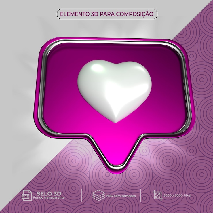 PSD elemento 3d para composicao elemento de composición indicador de conversa balao de conversa