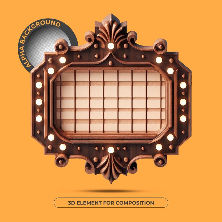 PSD elemento 3d para composición de madera de alta calidad base de texto
