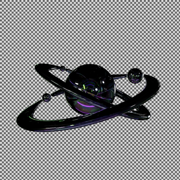 Elemento 3d cromo scuro y2k
