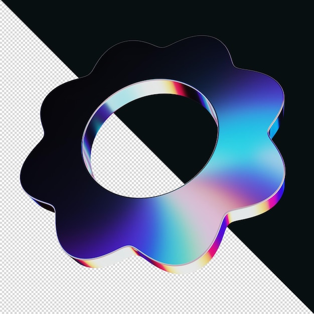 Elemento 3D de efecto cromo para impresión o web