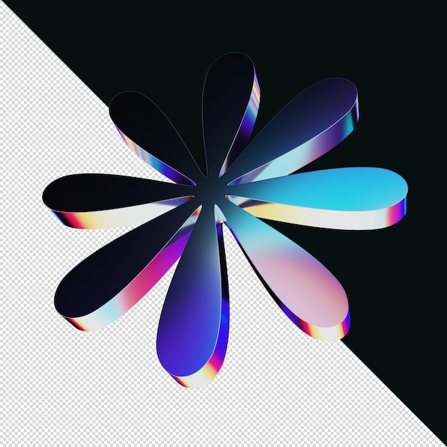 Elemento 3D de efecto cromo para impresión o web