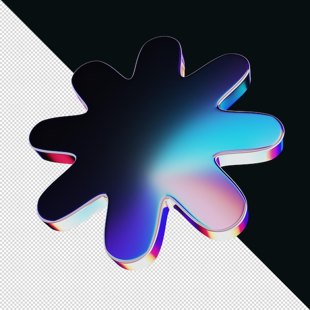 Elemento 3D de efecto cromo para impresión o web