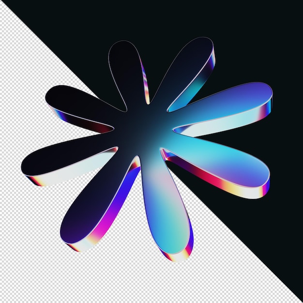 Elemento 3D de efecto cromo para impresión o web