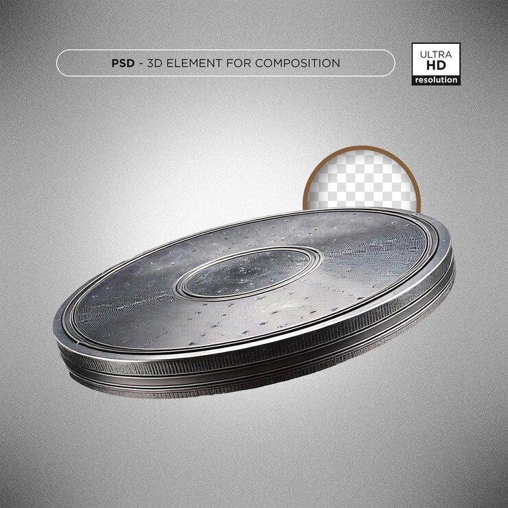 PSD el elemento 3d hd metal para la composición