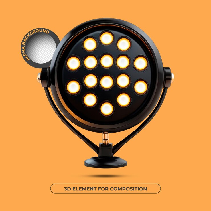 PSD elemento 3d de iluminación de escenario para composición