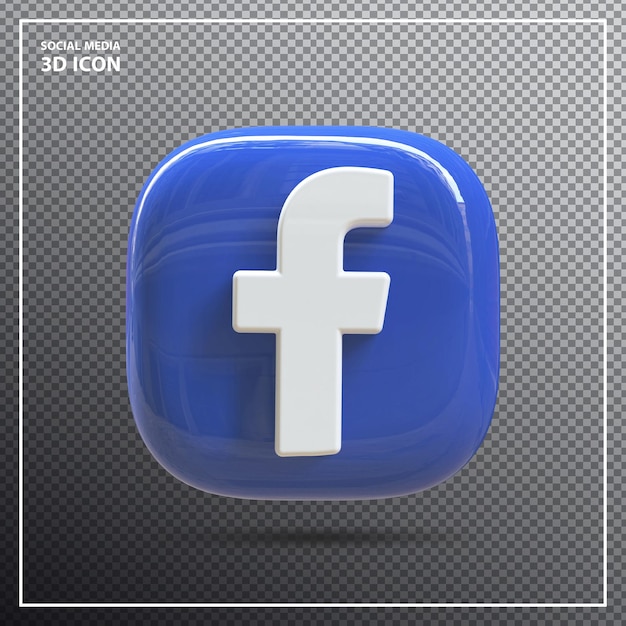 Elemento 3d del logotipo de facebook