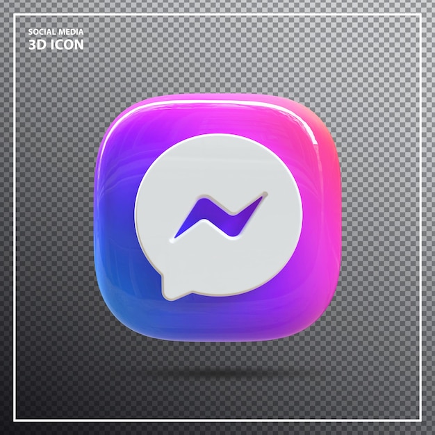 Elemento 3d del logotipo de messenger