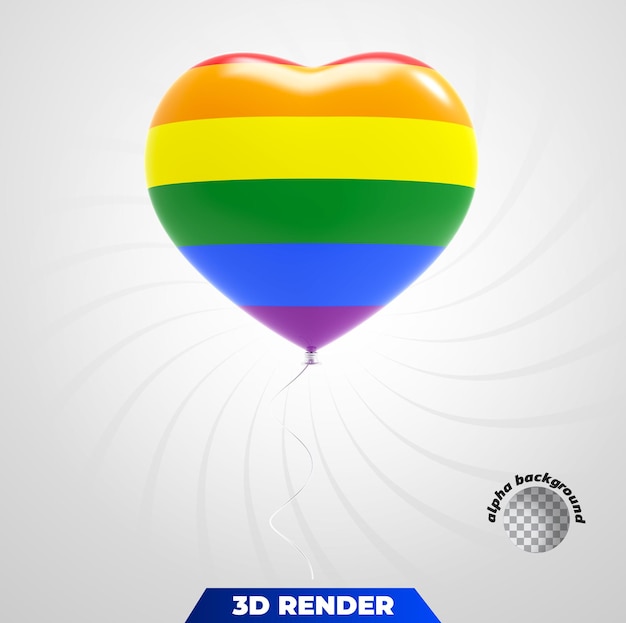 PSD elemento 3d del mes del orgullo para la composición