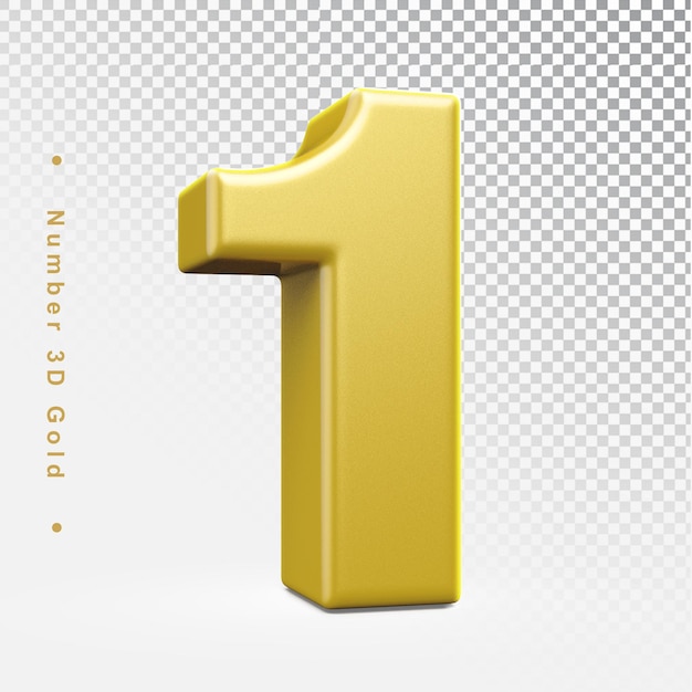 Elemento 3d Ouro Número 1